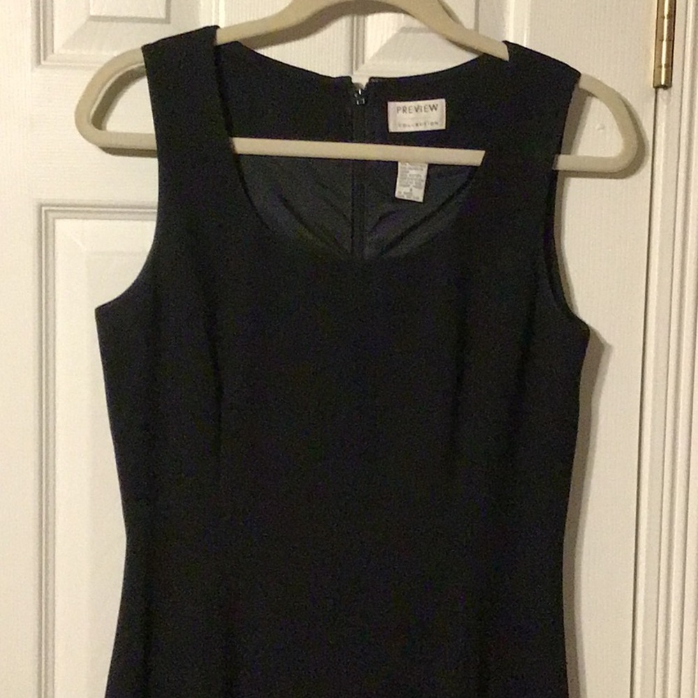 Black crepe dress.